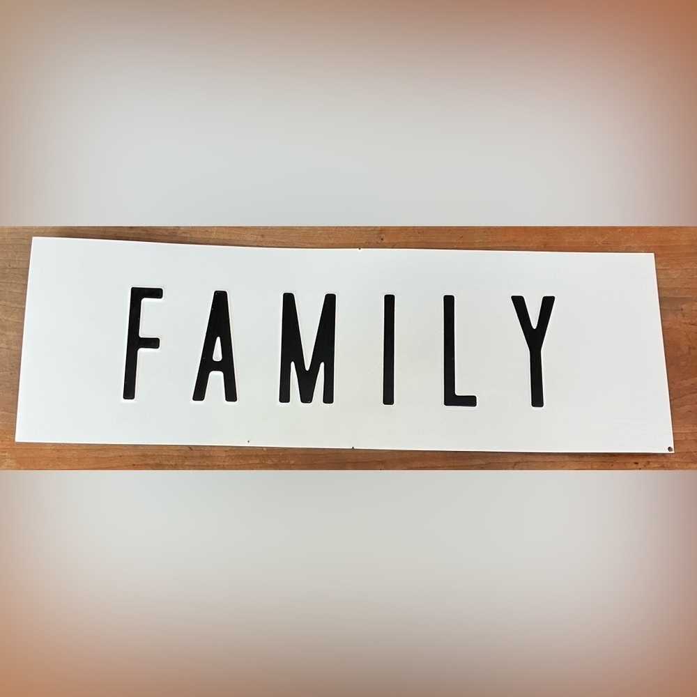 Black and White Family Wall Sign